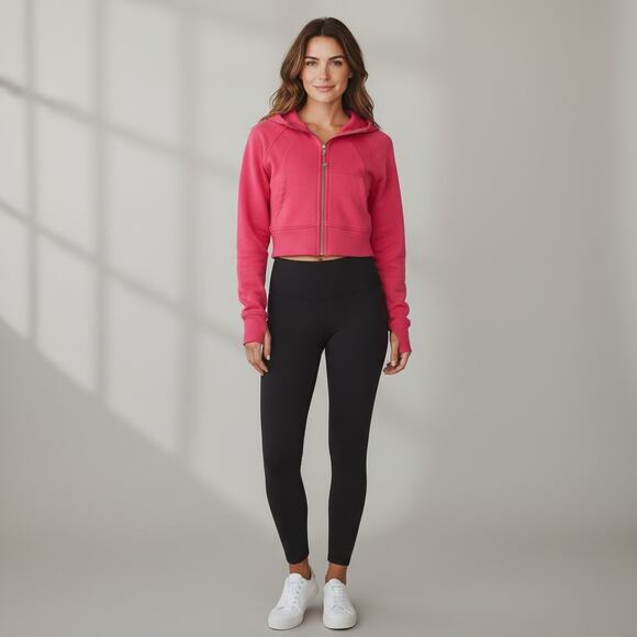 Lululemon Scuba Full Zip Cropped Hoodie in Lip Gloss - Picture 3 of 12